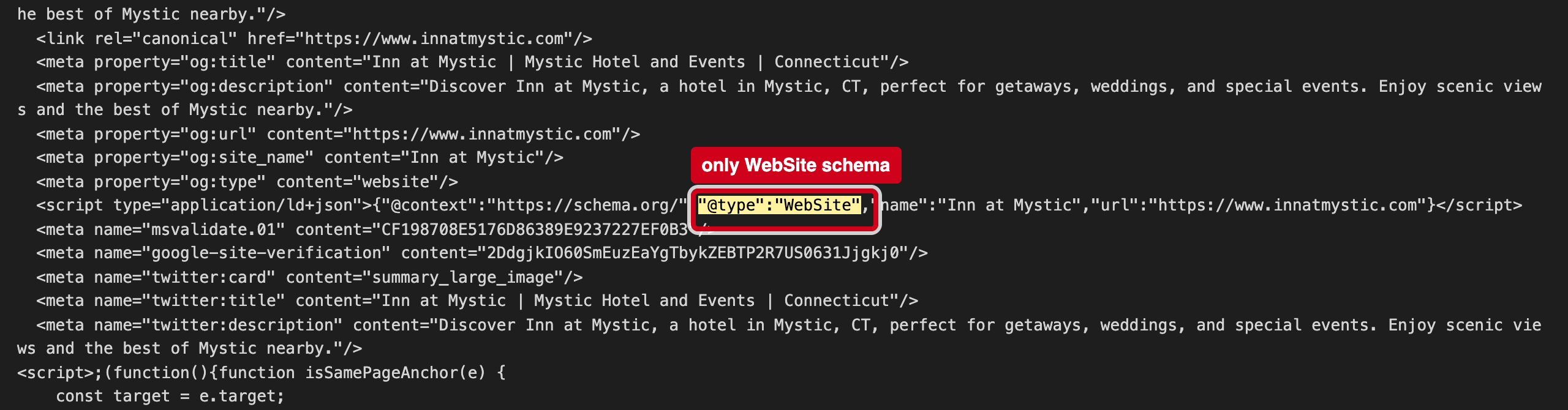 Screenshot: Machines are not told you are a hotel